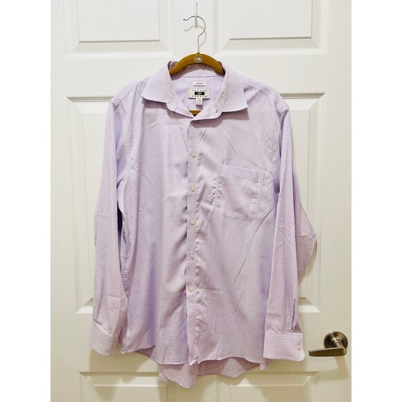 Joseph Abboud Men's Button Long Sleeve Shirt Size 17 Non Iron Purple - Picture 1 of 7